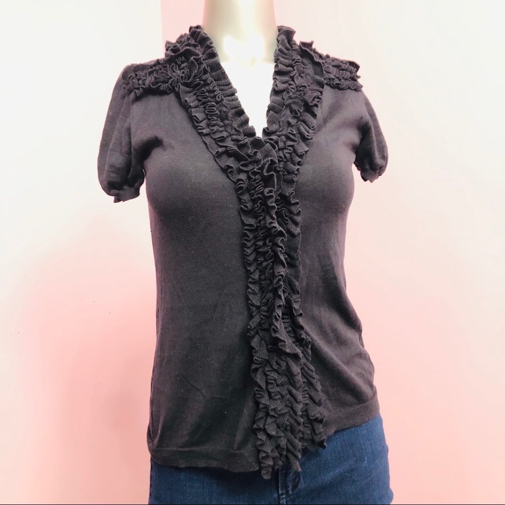 Indigo Ruffled Cardigan/pullover - Picture 2 of 4